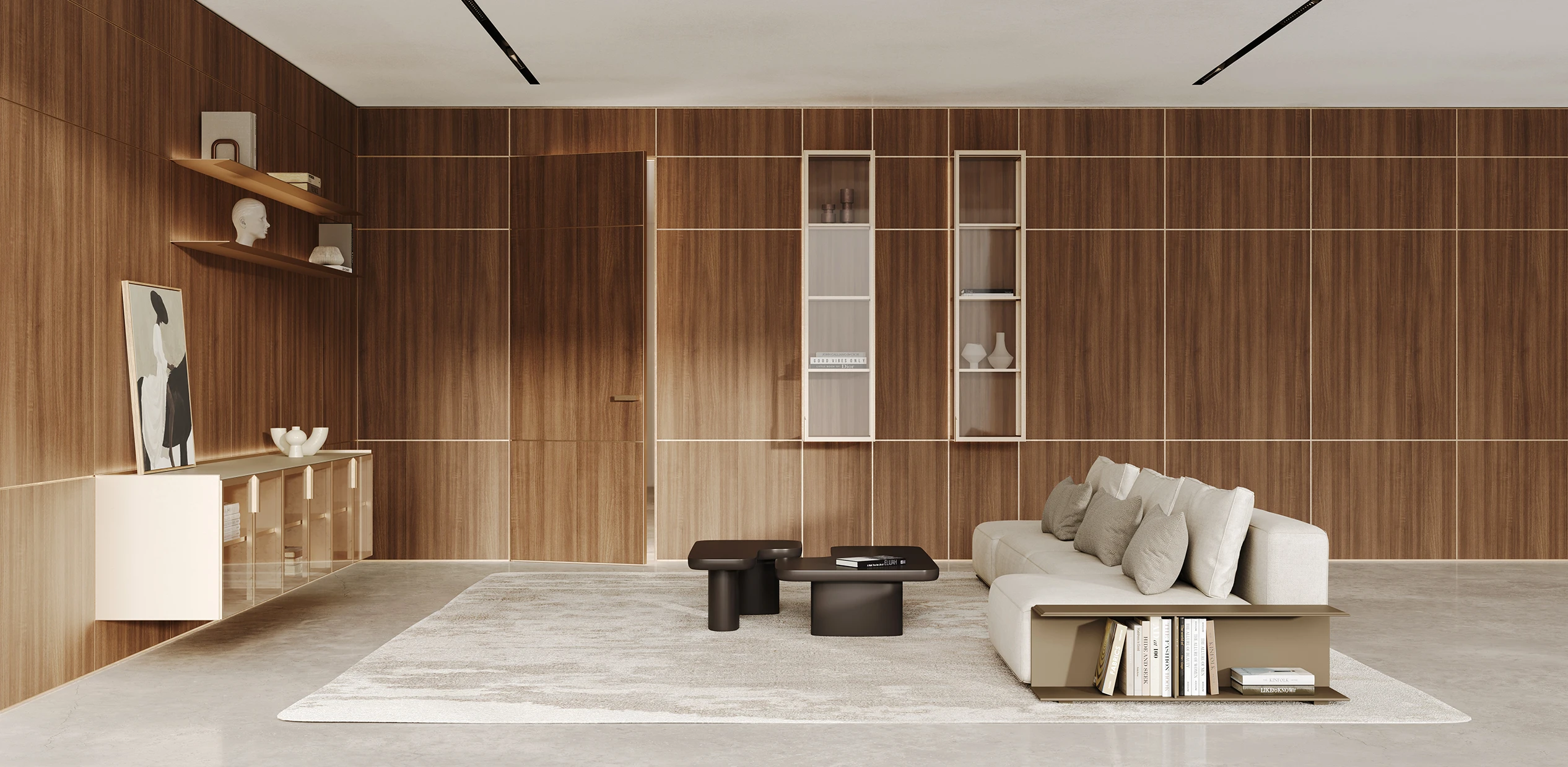 Стінові панелі. Оздоблення шпоном American Walnut matt